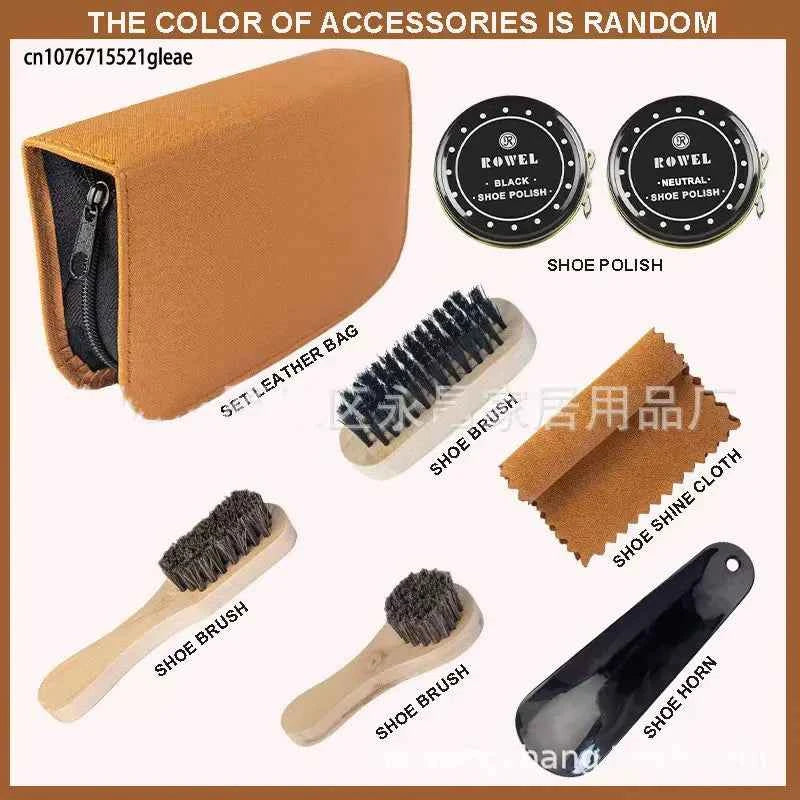 Good Feet Leather Shoe Polish and Cleaning Kit with Brush Set