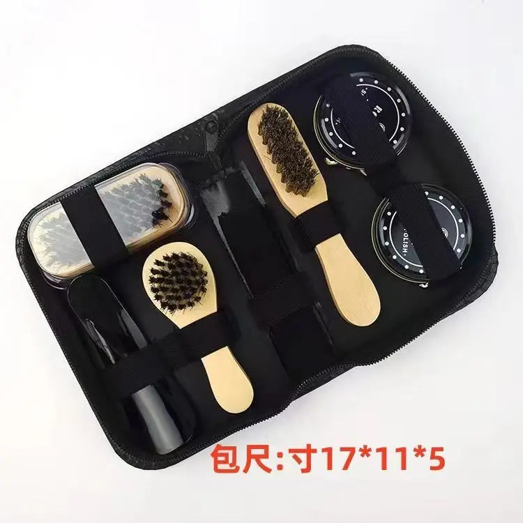 Good Feet Leather Shoe Polish and Cleaning Kit with Brush Set
