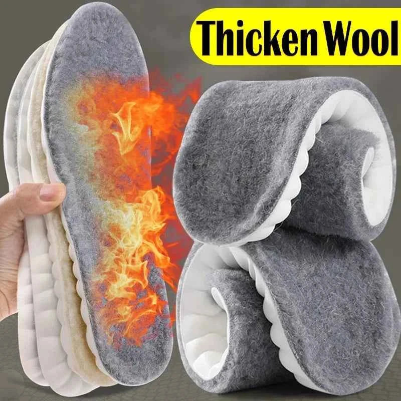 Good Feet 2-Piece Self-Heating Thermal Insoles with Wool and Memory Foam for Winter, Suitable for Men and Women Sports Shoes