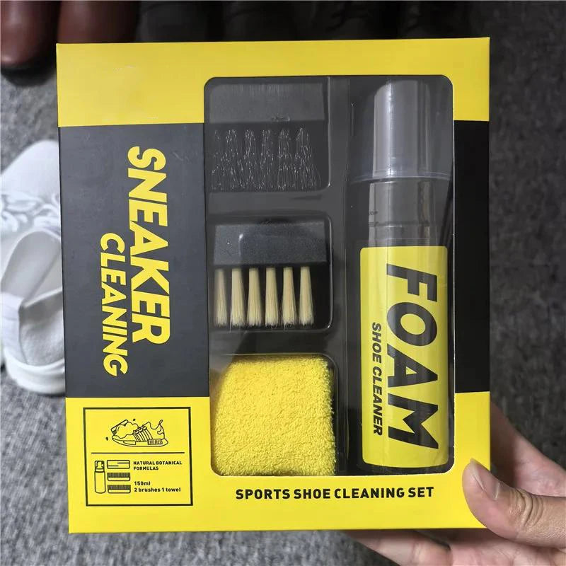 Good Feet 1 Set Shoe Cleaning Foam with Dry Cleaning Formula 150ML Water-Free Foam Cleaner for Sneakers, Includes Shoe Brush and Cleaning Cloth