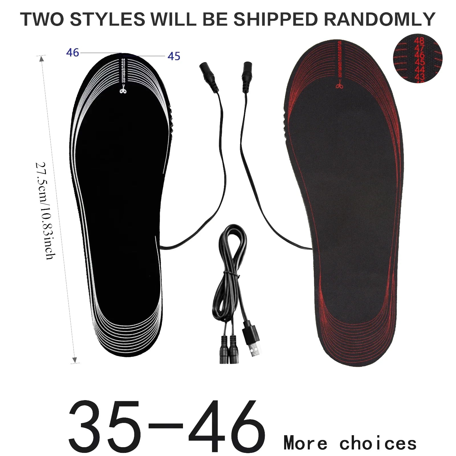 Good Feet USB Heated Insoles for Shoes - Electric Foot Warming Pads