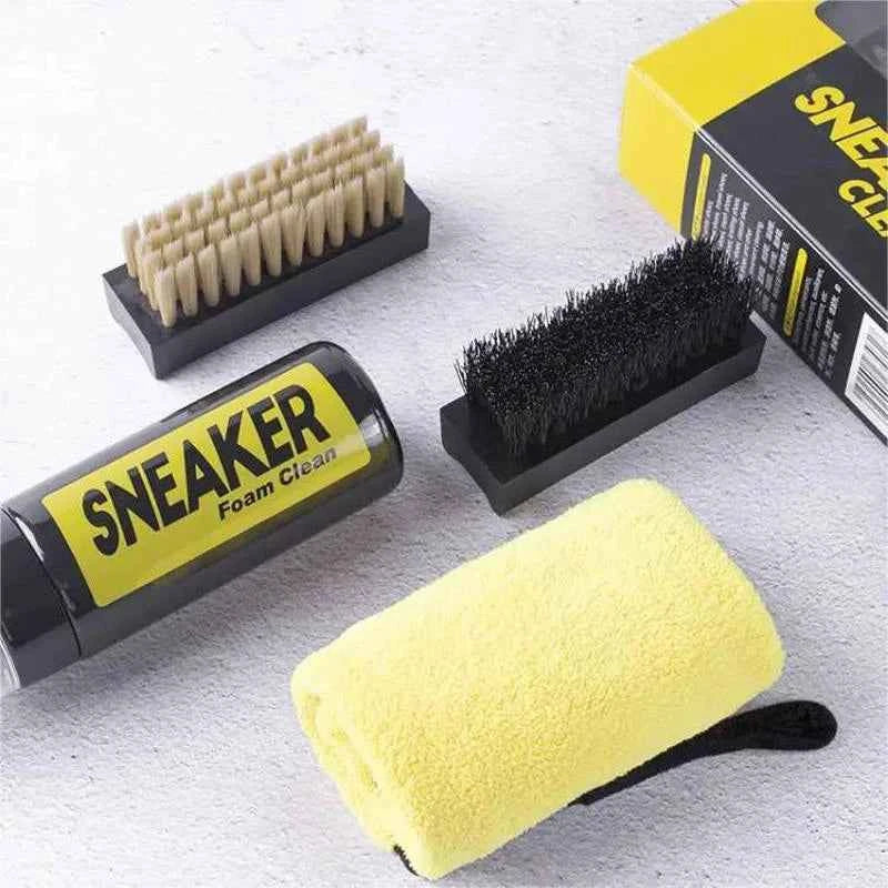 Good Feet 1 Set Shoe Cleaning Foam with Dry Cleaning Formula 150ML Water-Free Foam Cleaner for Sneakers, Includes Shoe Brush and Cleaning Cloth