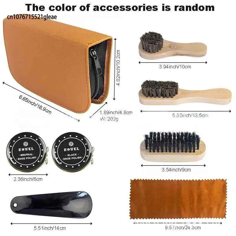 Good Feet Leather Shoe Polish and Cleaning Kit with Brush Set