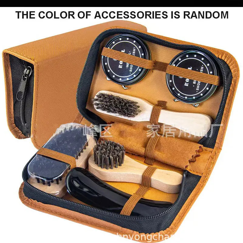 Good Feet Leather Shoe Polish and Cleaning Kit with Brush Set