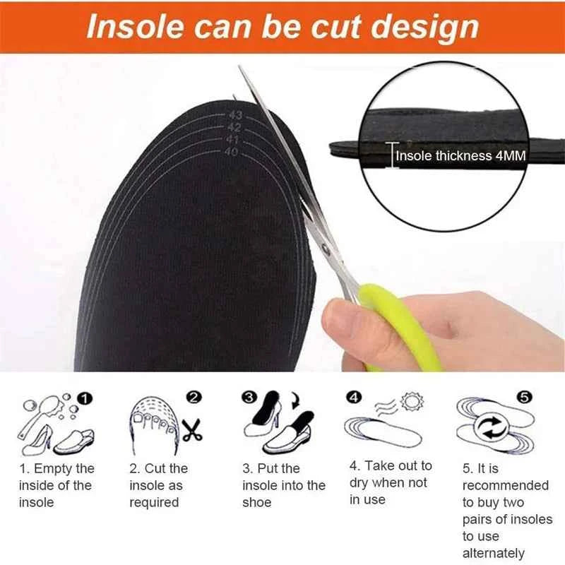 Good Feet USB Heated Insoles Electric Foot Warming Pads in Black