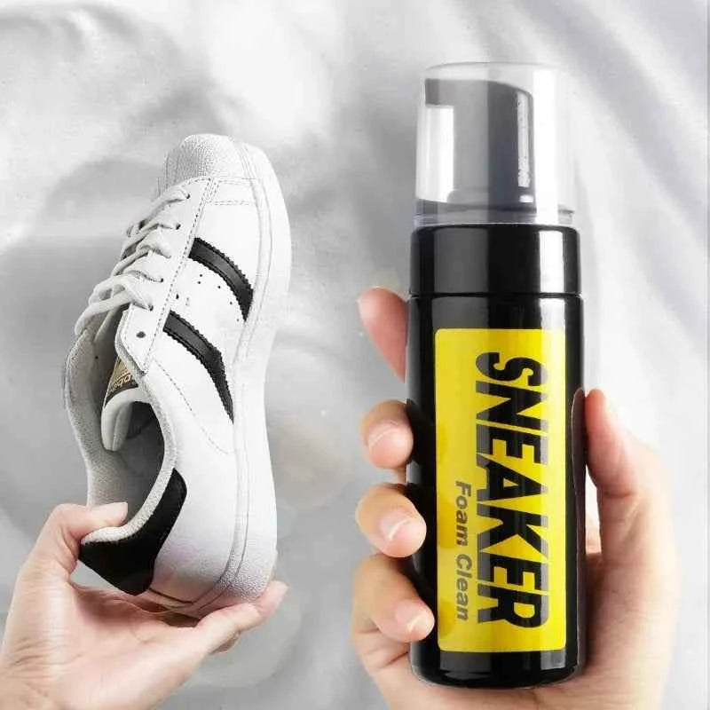 Good Feet 1 Set Shoe Cleaning Foam with Dry Cleaning Formula 150ML Water-Free Foam Cleaner for Sneakers, Includes Shoe Brush and Cleaning Cloth