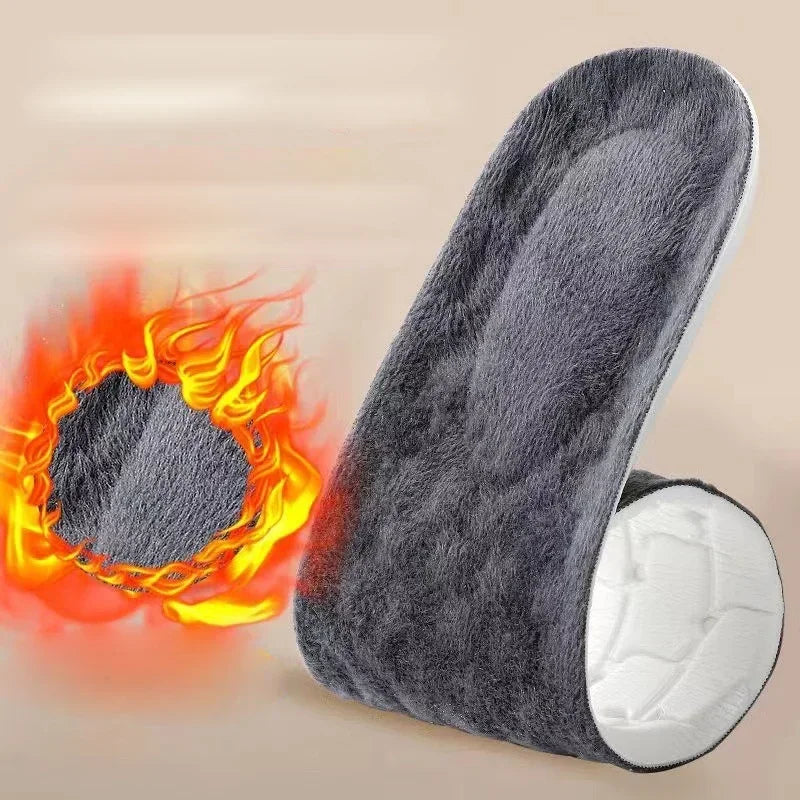 Good Feet 2-Piece Self-Heating Thermal Insoles with Wool and Memory Foam for Winter, Suitable for Men and Women Sports Shoes