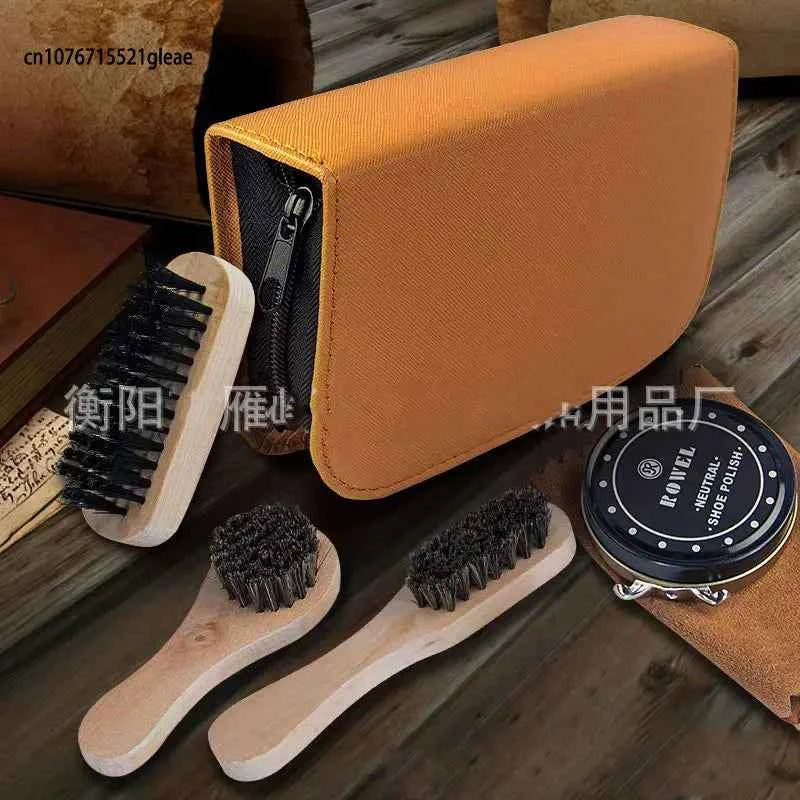 Good Feet Leather Shoe Polish and Cleaning Kit with Brush Set