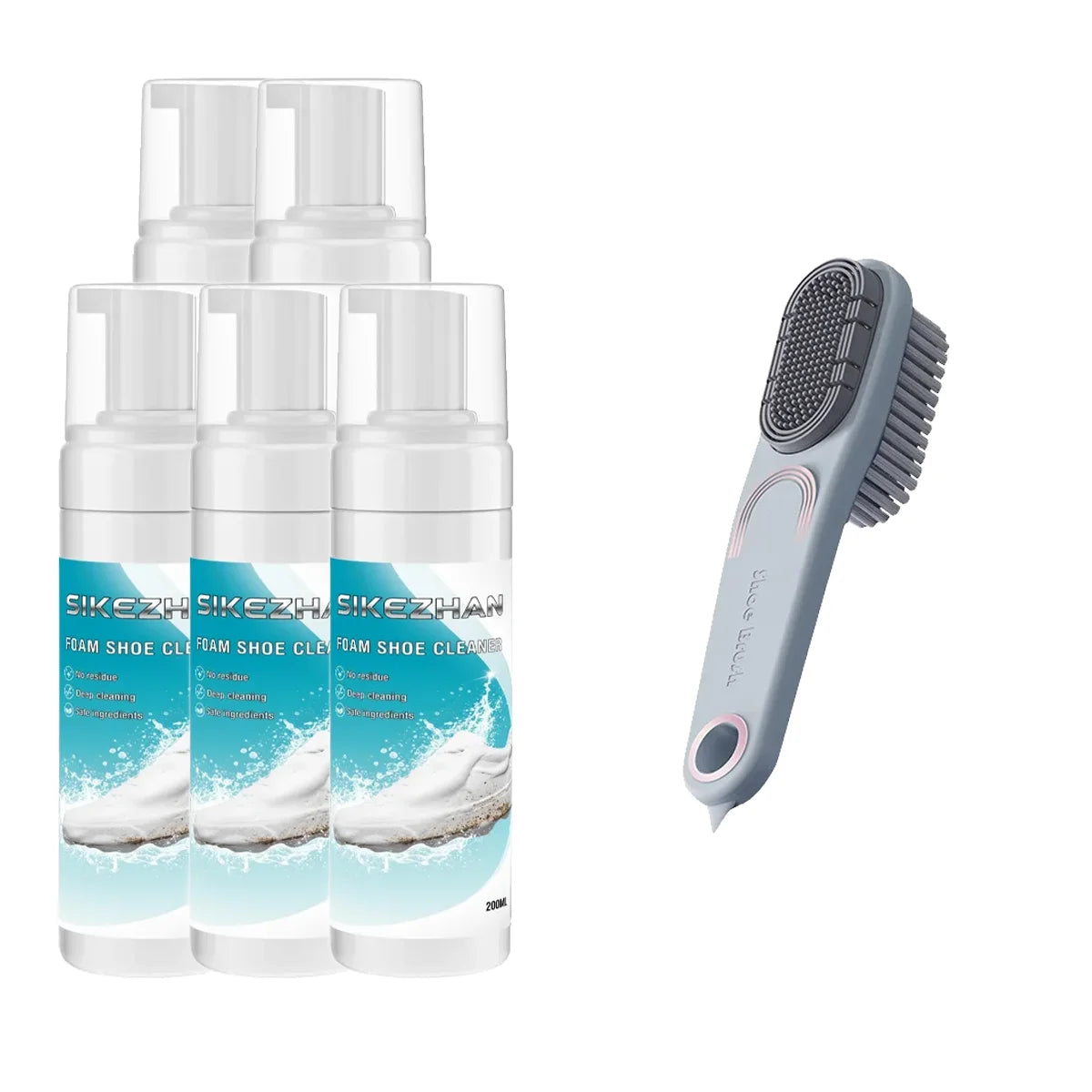 Good Feet Professional Shoe Cleaning Kit with Foam Cleaner and Dual-Sided Brush