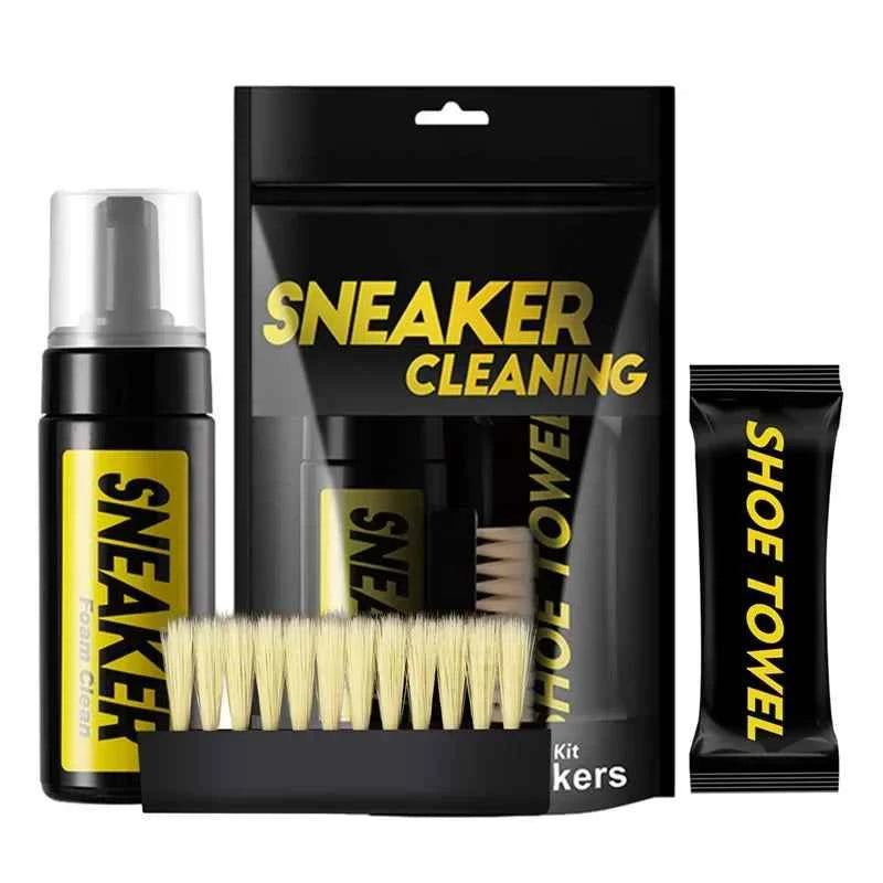 Good Feet 1 Set Shoe Cleaning Foam with Dry Cleaning Formula 150ML Water-Free Foam Cleaner for Sneakers, Includes Shoe Brush and Cleaning Cloth