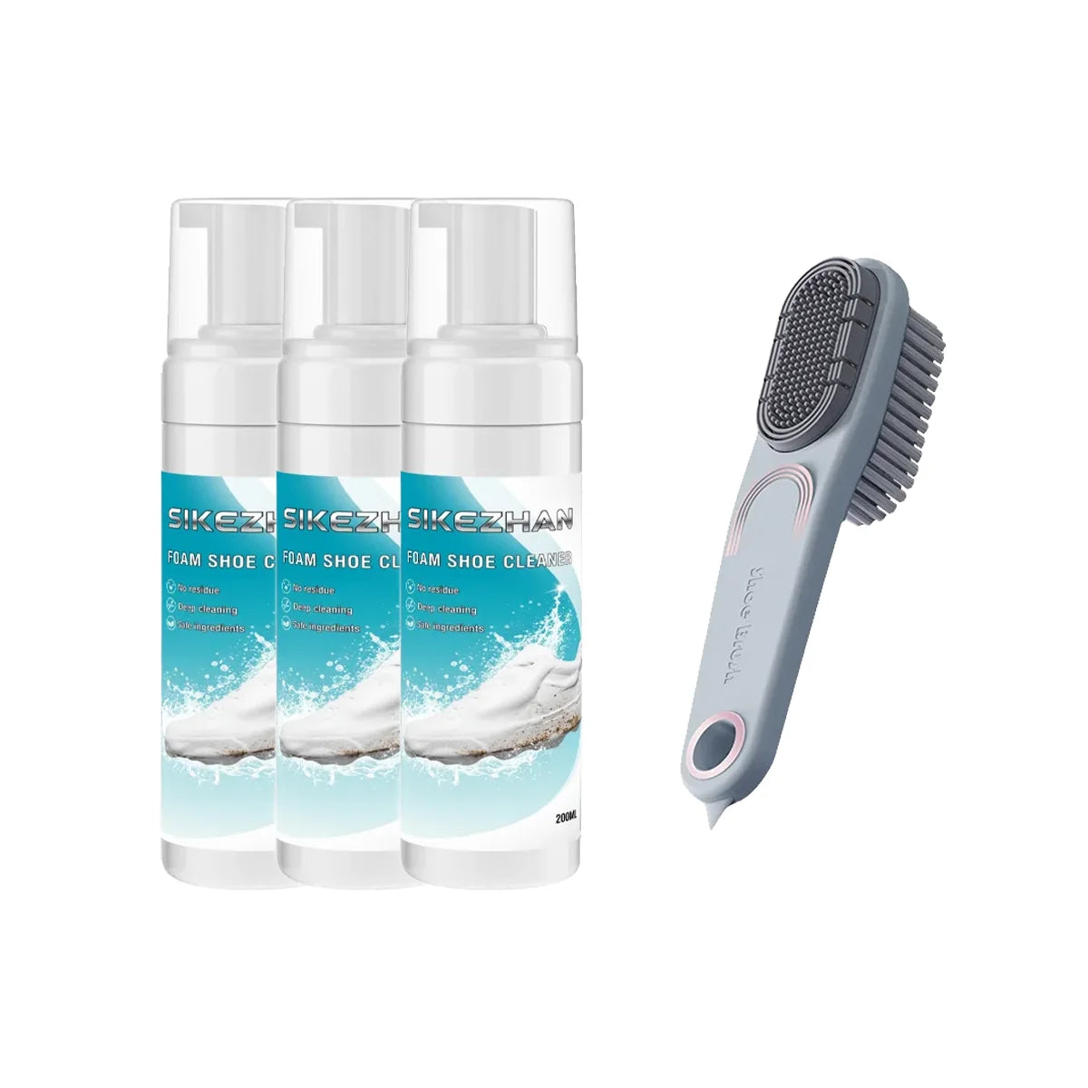 Good Feet Professional Shoe Cleaning Kit with Foam Cleaner and Dual-Sided Brush