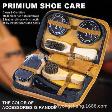Good Feet Leather Shoe Polish and Cleaning Kit with Brush Set